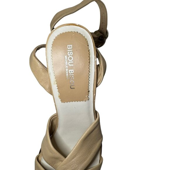 Bisou Bisou Tan Knot Strap Heeled Sandals Size 6 – Like New - Picture 5 of 5